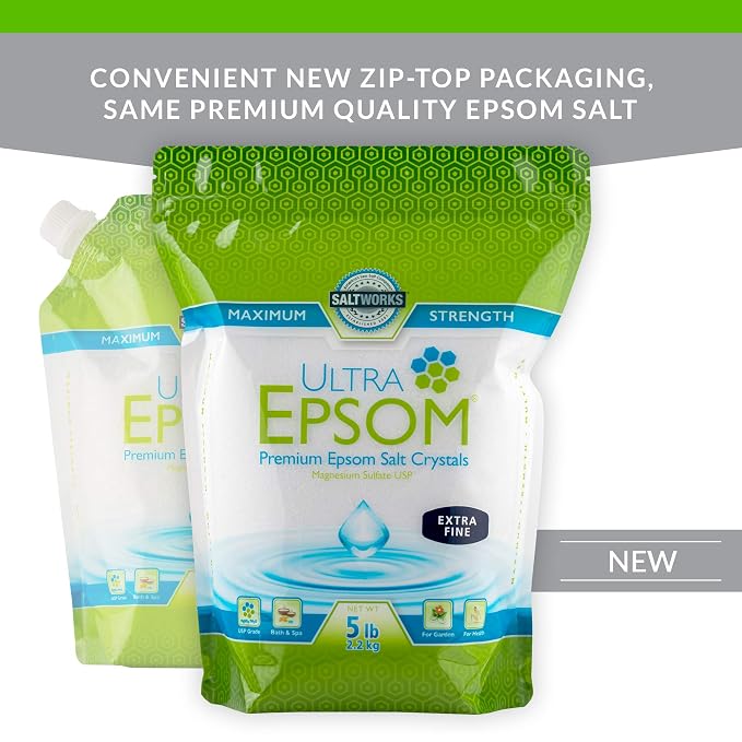 SaltWorks Ultra Epsom Bath Salt, Extra Fine Grain, 5 Pound Bag - Image 7