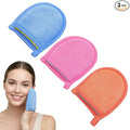 3 Pcs Exfoliating Gloves, Natural Plant Fiber Facial Scrub Mitts, Deep by Unknown
