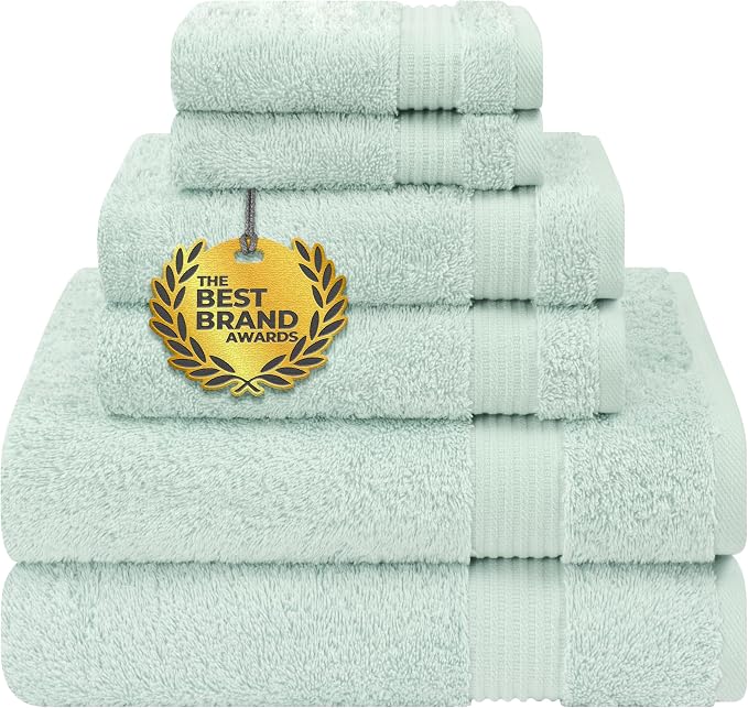 Cotton Paradise 6 Piece Towel Set, 100% Cotton Soft Absorbent Turkish Towels by UNITEDHOMETEXTILE