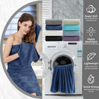 4 Piece Extra Large Bath Towel 35"x70" Oversized Bath Sheet Navy Blue Bath - Image 6