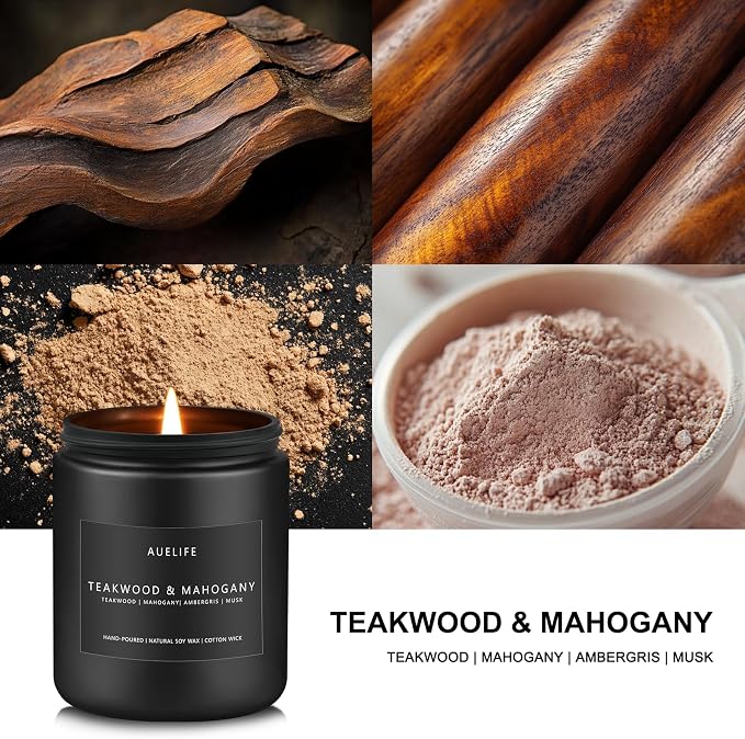 Teakwood & Mahogany Candle | Masculine Candles - Image 2