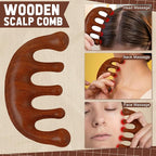 ProSuites 3 Pcs Wooden Head Scalp Massager Comb, Head Massage Tool - Image 3