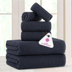 CASA COPENHAGEN Popcorn Textured 6 Pieces Towel Set- Navy Blue, 550 GSM 2 Bath - Image 2