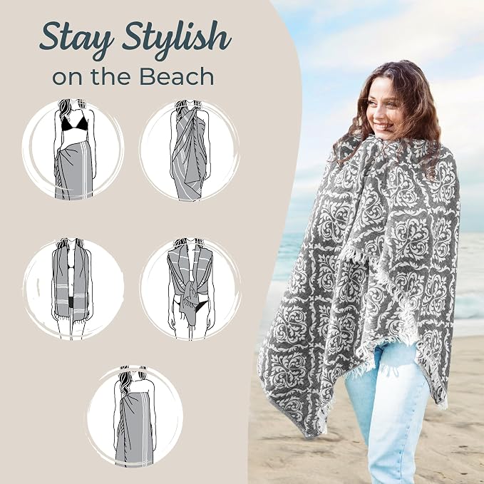 Premium Turkish Beach Towel – 35"x67" – 100% Cotton – Quick Dry Towel & Sand - Image 5