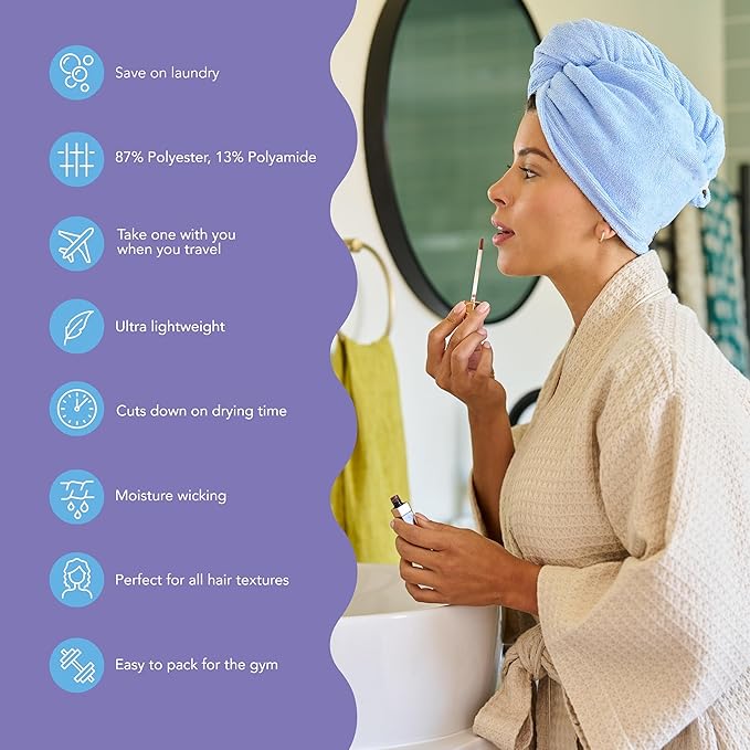 Turbie Twist 2-Pack Microfiber Hair Towel - Image 2