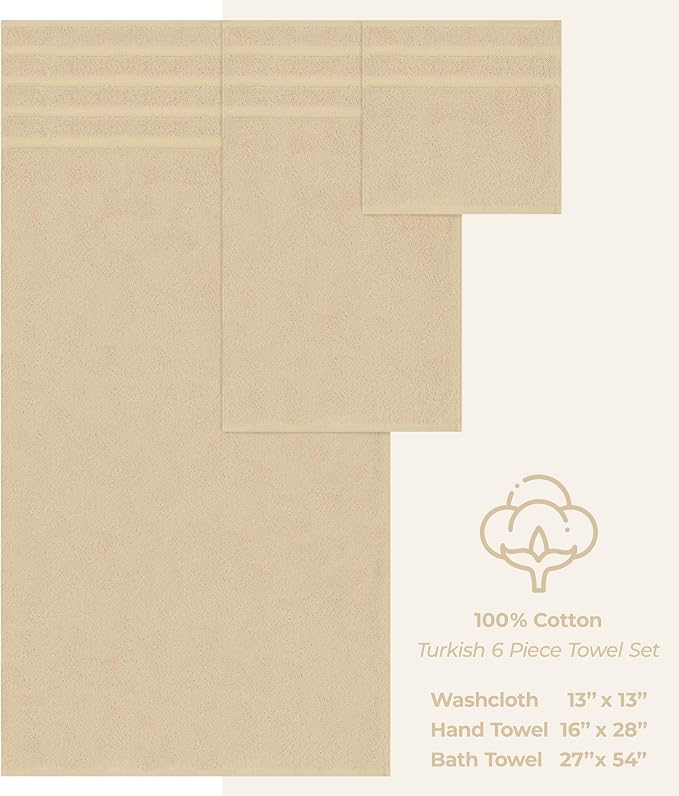 American Soft Linen Luxury 6 Piece Towel Set, 2 Bath Towels 2 Hand Towel 2 - Image 4