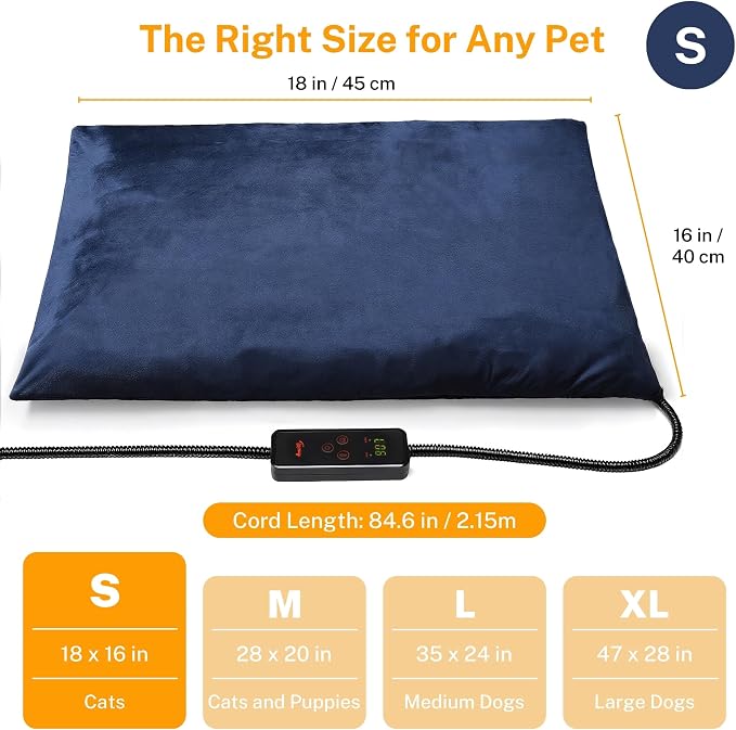 Toozey Pet Heating Pad, 6 Adjustable Temperature Heated Cat Bed - Image 3