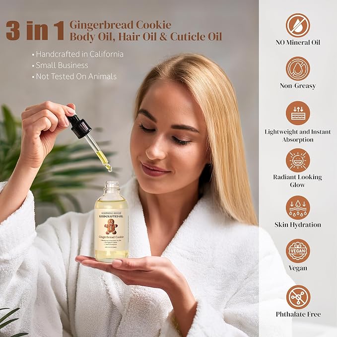 Gingerbread Cookie Body Oil: Moisturizing Body Oil - Image 6