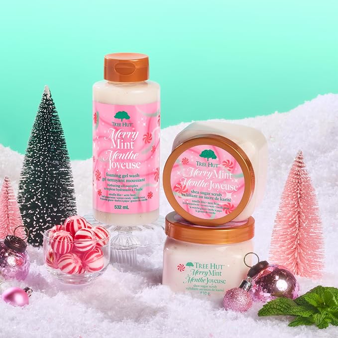 Tree Hut Merry Mint Shea Sugar Scrub, Exfoliating, Hydrating & Moisturizing - Image 6