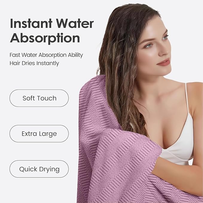 JML Microfiber Bath Towels, Large Bathroom Towel 2 Pack, Super Absorbent and - Image 4