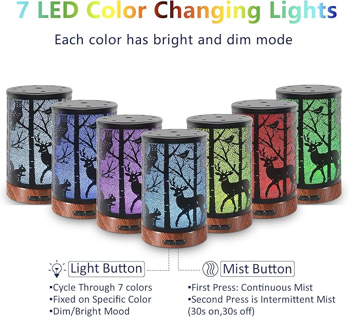 EQUSUPRO Essential Oil Diffuser 150ml Metal Aromatherapy Oil Diffuser - Image 2