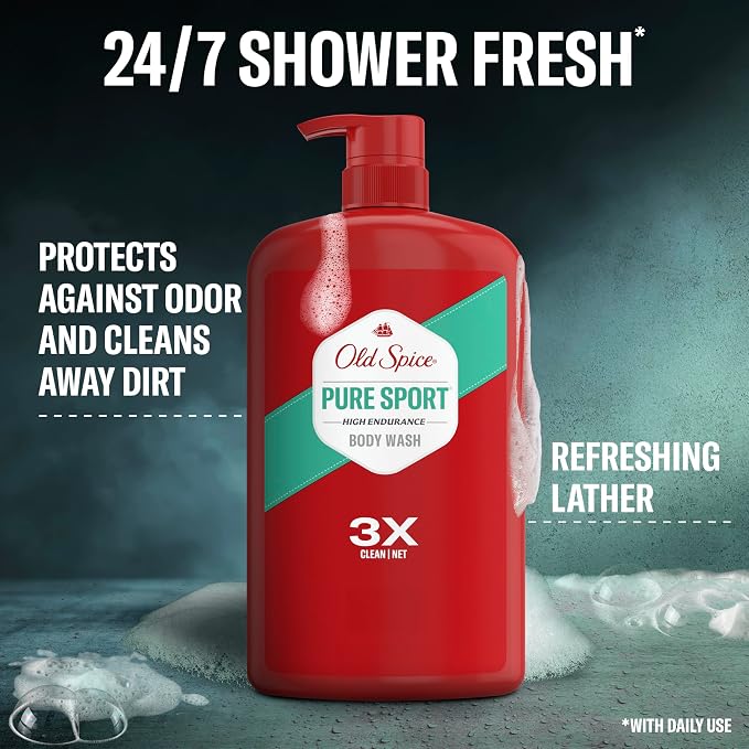 Old Spice Refreshing Body Wash for Men, High Endurance, 3X Defense, 24/7 Shower - Image 2
