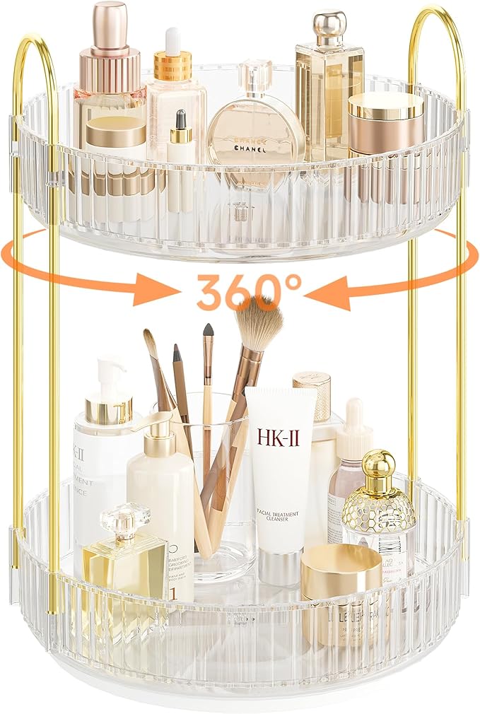 Rotating Makeup Organizer Countertop, Skincare Organizers, Spinning Perfume by Kinkota