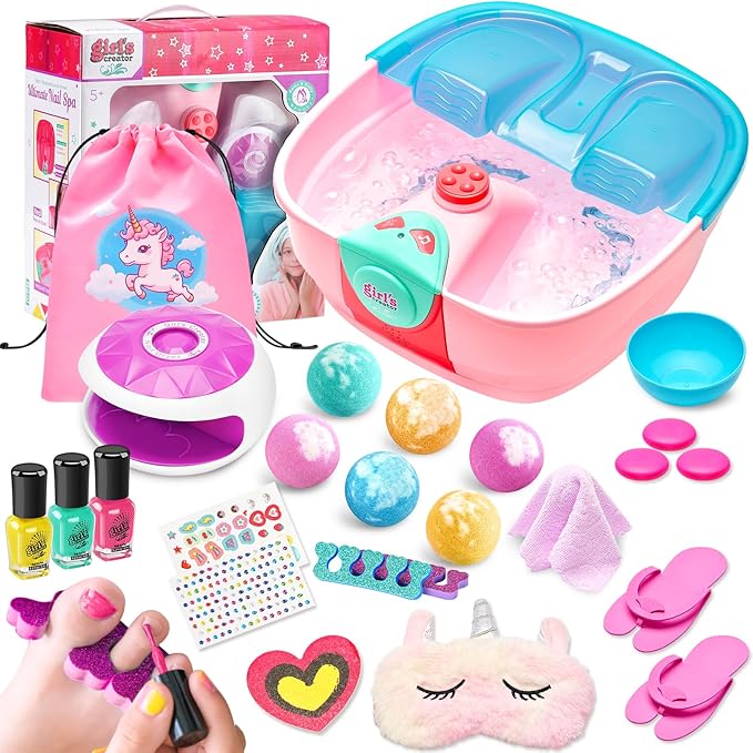 Kids Spa Day Kit for Girls, Foot Spa by Holycco