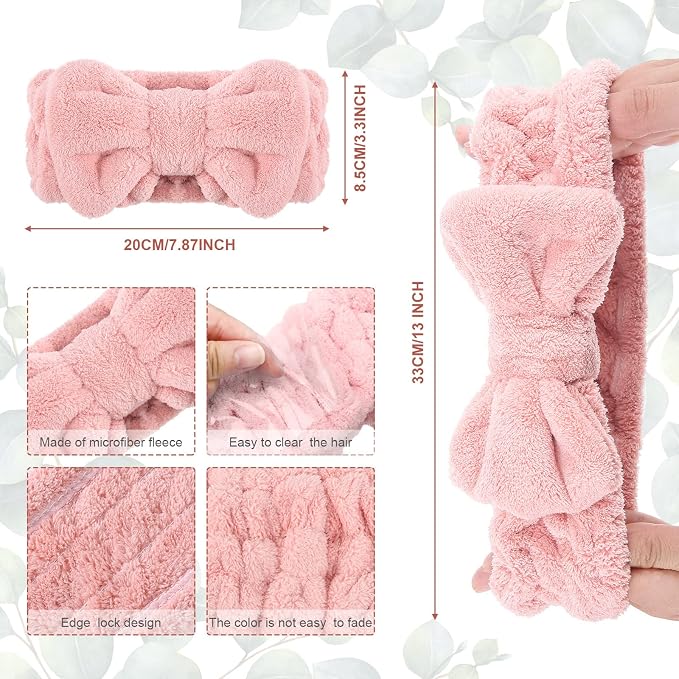 3 Pieces Towel Headbands for Women Makeup Headband for Washing Face Makeup Spa - Image 2