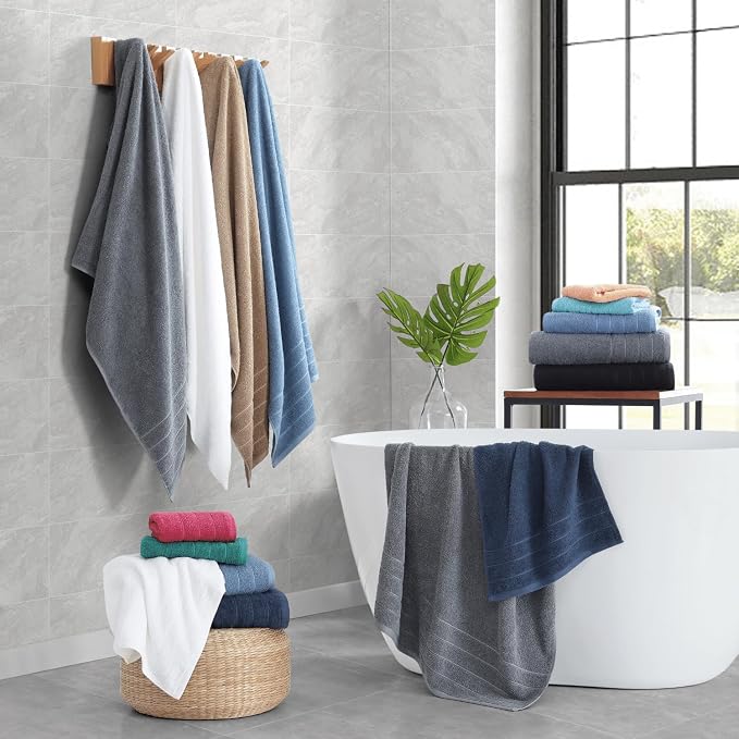 Casa Platino Cotton Bath Towel 8 Piece Set - Image 8