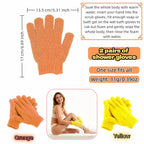 Exfoliating Shower Gloves, 2 Pairs Reinforced Nylon Bath Scrubbing Mitts - Image 6