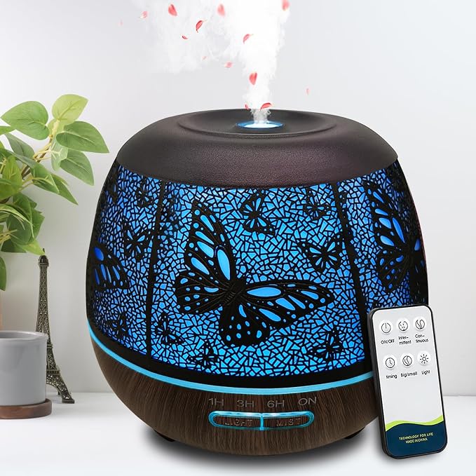 Roonbo Diffusers for Essential Oils Large Room 400ml, Essential Oil Diffuser by Roonbo