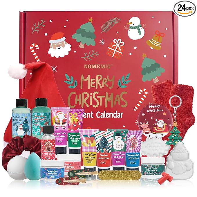 Beauty Advent Calendar 2025 for Adults Women & Teen Girls, 24 Days Bath and by NOMEMIO