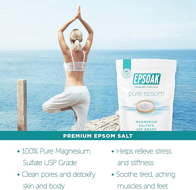 Epsoak Epsom Salt 38 lb. Magnesium Sulfate USP. Resealable Epsom Salt Bag - Image 5
