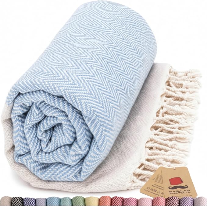 Bazaar Anatolia Turkish Beach Towel 100% Cotton Bath Towels 71x39 Quick Dry by BazaarAnatolia