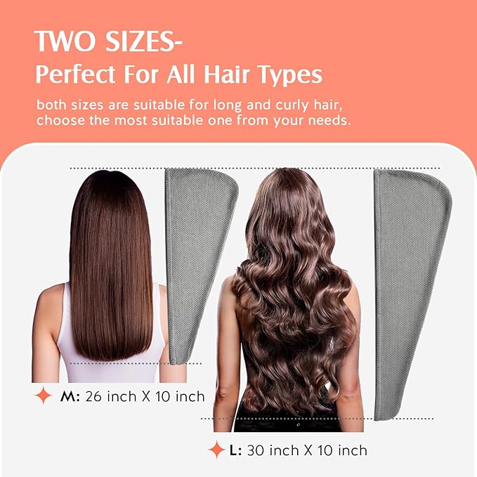 YFONG 2 Pack Large Microfiber Hair Towel Wrap, Super Absorbent Quick Dry Hair - Image 4