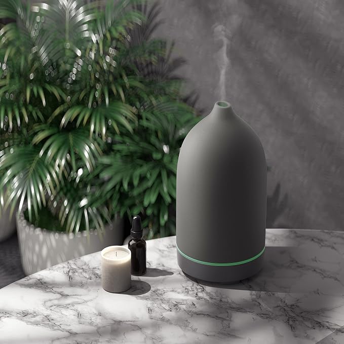 Aromatherapy Essential Oil Diffuser, 9 Colors Mood Light, 4 Timer Stone - Image 7
