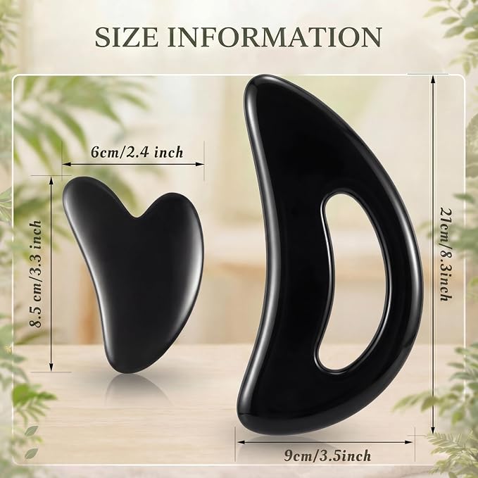 BBTO 2 Pcs Body Gua Sha Tool Large Resin Scraping Tools - Image 2