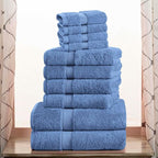 SUPERIOR Egyptian Cotton Pile 10 Piece Towel Set, Includes 2 Bath, 4 Hand by SUPERIOR