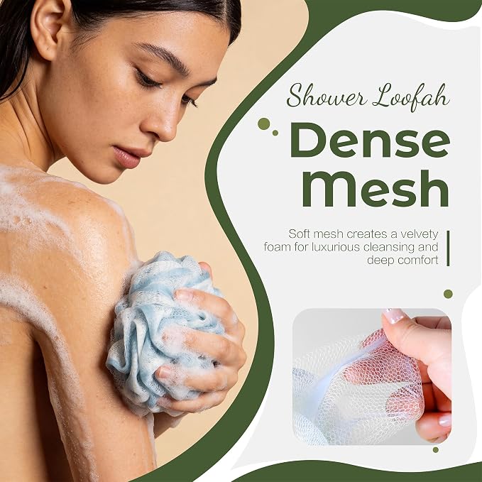 Yolaist Loofah Sponge 4 Pack, Exfoliating Body Scrubber - Image 4