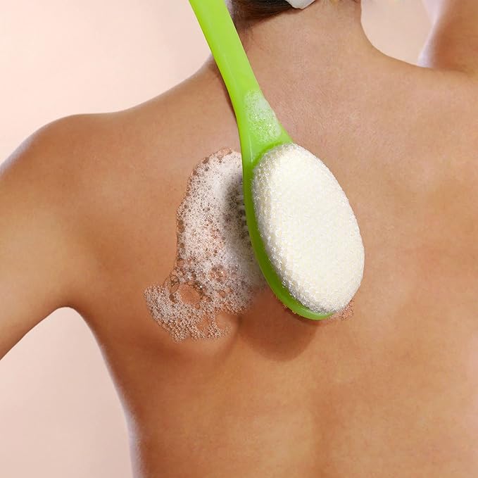 EcoTools Buff + Polish Bath Brush, Long Handle to Cleanse & Exfoliate Back & - Image 3