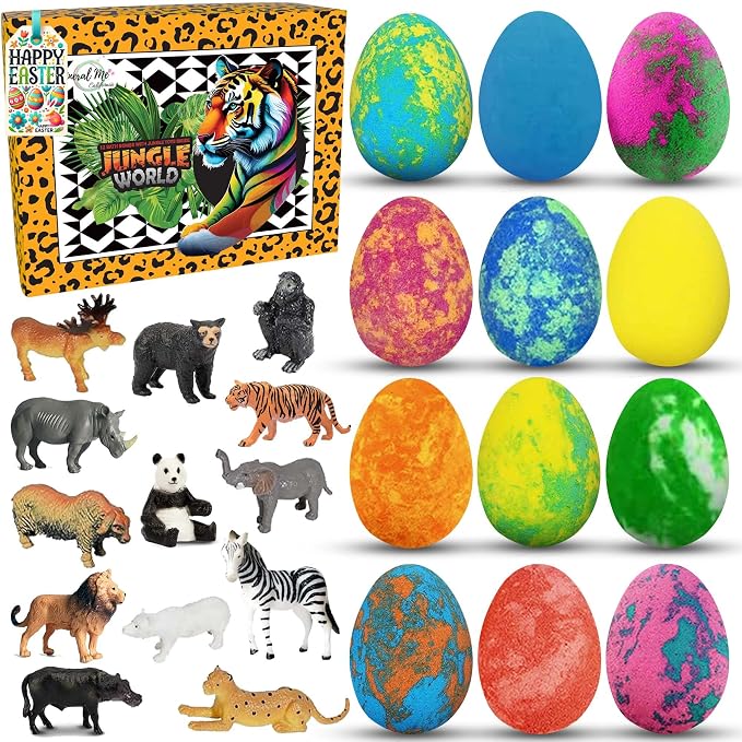 Bath Bombs for Kids with Surprise Inside- 12 pk Kids Bath Bombs with Jungle Toys - Image 8