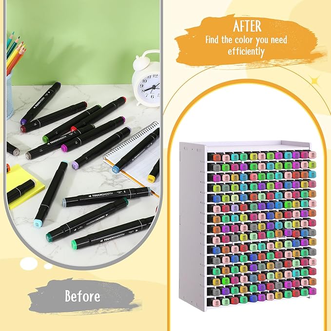 2 Pack Marker Storage Organizer, 360 Slots Total Art Supply Holder - Image 4