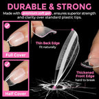 UNA GELLA Short Almond Round Fake Nails 216pcs Almond Press on Nails Pre-shape - Image 5