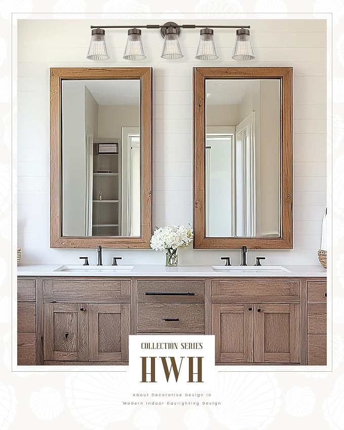 5-Light Bathroom Vanity Light, HWH Farmhouse Vanity Lights - Image 6