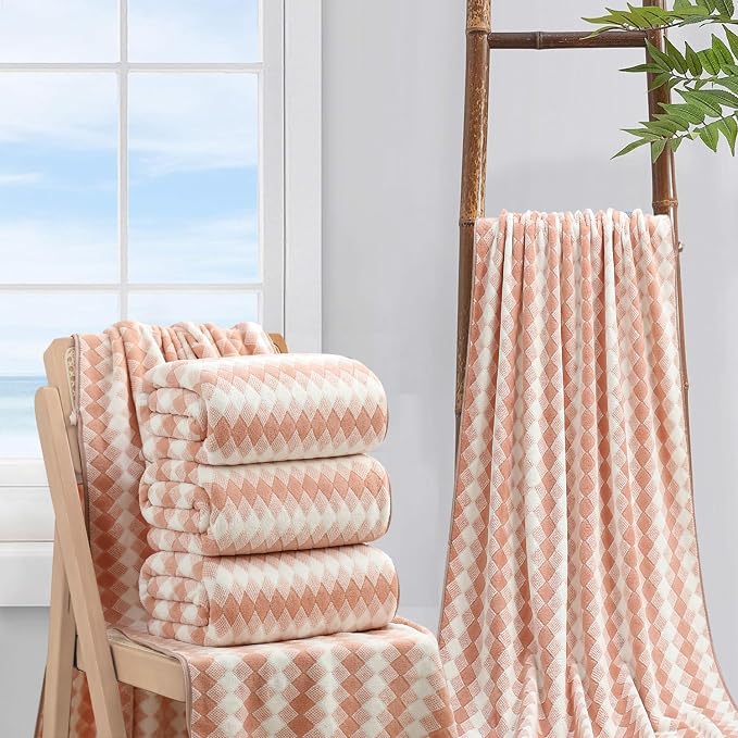 4 Piece Extra Large Bath Towel Set Oversized Bath Sheet 35"x70" Bathroom Towel - Image 5