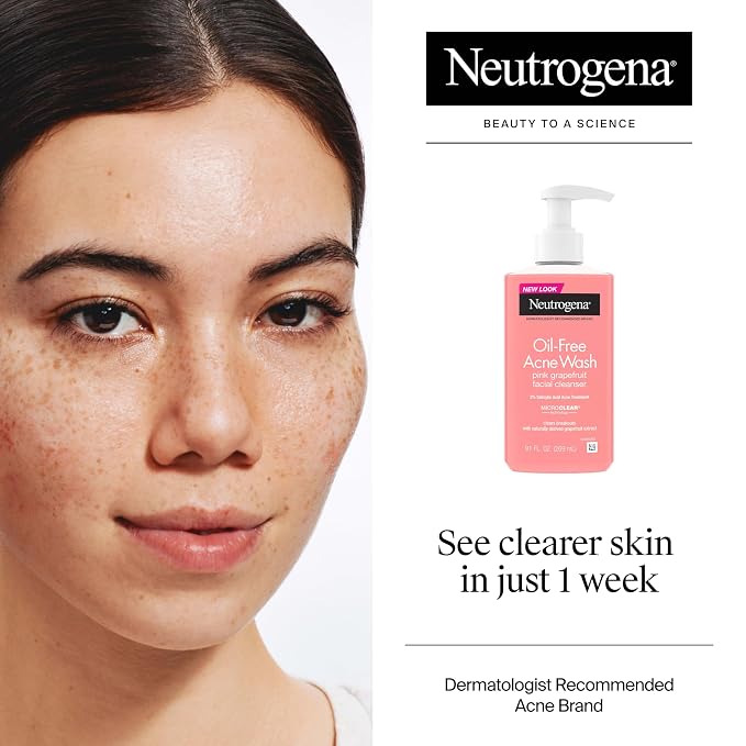 Neutrogena Oil-Free Acne Wash Pink Grapefruit Facial Cleanser - - Image 5