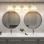 Aipsun Brushed Nickel Bathroom Lighting Fixtures 4 Light Crystal Modern - Image 3