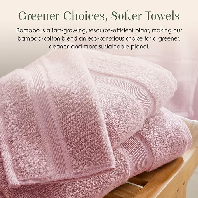 Springtree Home Luxury Bamboo Rayon Bath Towel Set 6 Piece Set | 35% Bamboo - Image 6