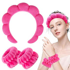Zkptops Spa Headband for Washing Face Wristband Set Sponge Makeup Skincare - Image 8