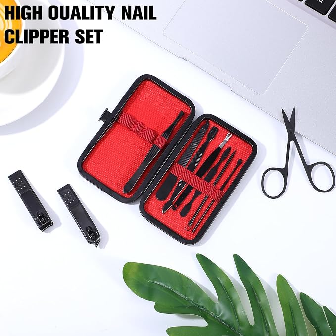 Manicure Nail Clippers Sets Stainless Steel Nail Grooming Cutter Kit Travel - Image 9