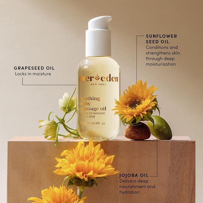 Evereden Soothing Baby Massage Oil 4 fl oz. | Clean Baby Care | Non-toxic and - Image 2