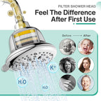 Cobbe Filtered Shower Head, 7 Modes High Pressure Shower Heads - Image 3