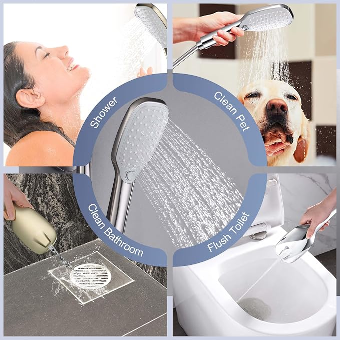 SonTiy Rain Shower Head with Handheld Spray and Shower Shelf, All Metal Shower - Image 8