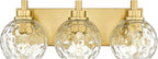 Bathroom Light Fixtures Over Mirror, 3-Light Brushed Gold Vanity Light by Metwet