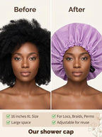 Aquior Shower Cap, Extra Adjustable Shower Caps - Image 2