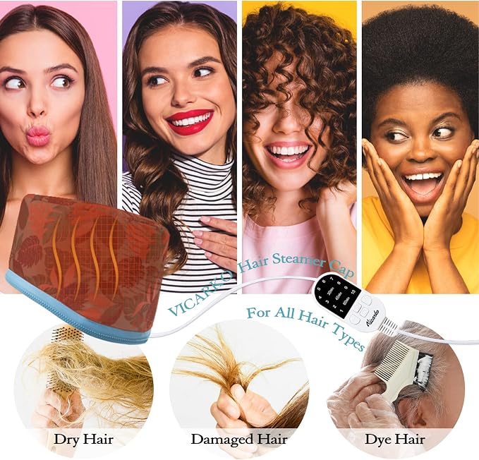 VICARKO Hair Steamer for Deep Conditioning, 10-Level Heats Up Quickly, 118” - Image 3