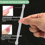 2Pcs Plastic Cuticle Pusher, Dual-end Dead Skin Nail Pusher, Gentle Plastic - Image 3