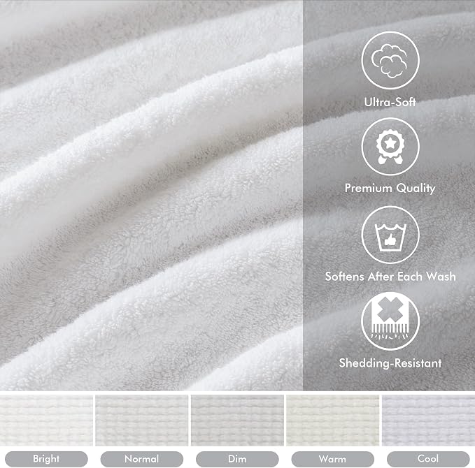 Madison Park 800GSM Bathroom Towel Set of 8 100% Cotton Bath Towel Set - Image 3