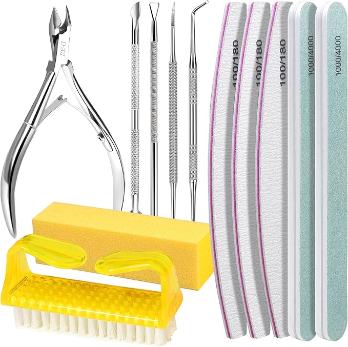 FANDAMEI Nail Care Set, Nail Files 100/180, Nail Buffer Block, Cuticle Tools by FANDAMEI